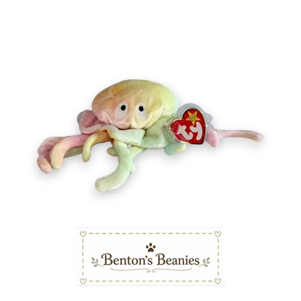 Goochy the Jellyfish Ty Beanie Baby | Gentle Ocean Drifter 🪼 | Mint Heart Tag ⭐